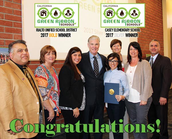 Rialto Unified School District, Casey Elementary Named “green Ribbon 