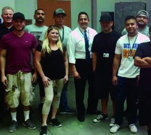 Courtesy Photo/CJUSD: Superintendent Jerry Almendarez (center) with students and staff.  