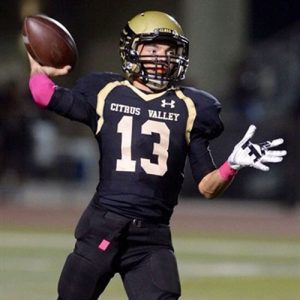 PHOTO COURTESY/HUDL.COM Chris Shiley set records on the grid and on the track at Citrus Valley High School. 