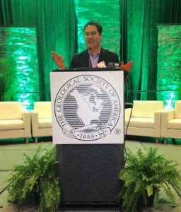 Photos courtesy/A. Mundo Alejandro Mundo is pictured presenting his thesis at the Geological Society of America annual conference in October last year. 