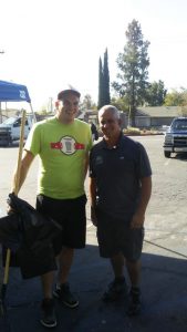 Photo/MJ Duncan The San Bernardino Parks, Recreation & Community Services Department partners with various neighborhood associations to improve public spaces such as the installation of cameras and LED lights.  Pictured is Parks & Rec. Interim Director Jim Tickemyer, right, with 4th Ward City Parks Commissioner Darren Espiritu. 