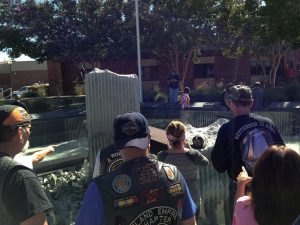 courtesy photo Hundreds gathered at the Loma Linda Fire Department to view a 9/11 monument housing a steel beem from the World Trade Center Sept. 11, 2016. The memorial is available for public viewing.