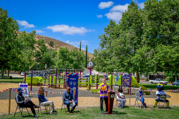 San Bernardino, LA Kings, LA Galaxy,  San Manuel, KABOOM! open new playground at Hudson Park