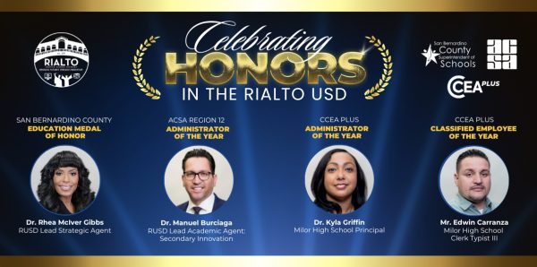 Rialto Unified School District Leaders Honored with State, Regional Awards