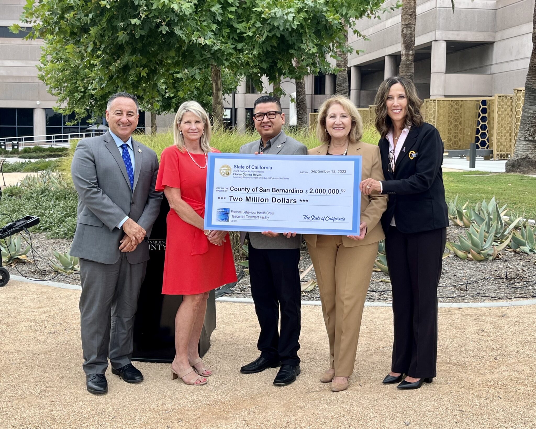 San Bernardino County Receives Unprecedented 2 Million Grant from