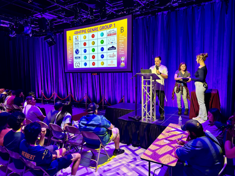 A live filmmaking event kickoff ceremony