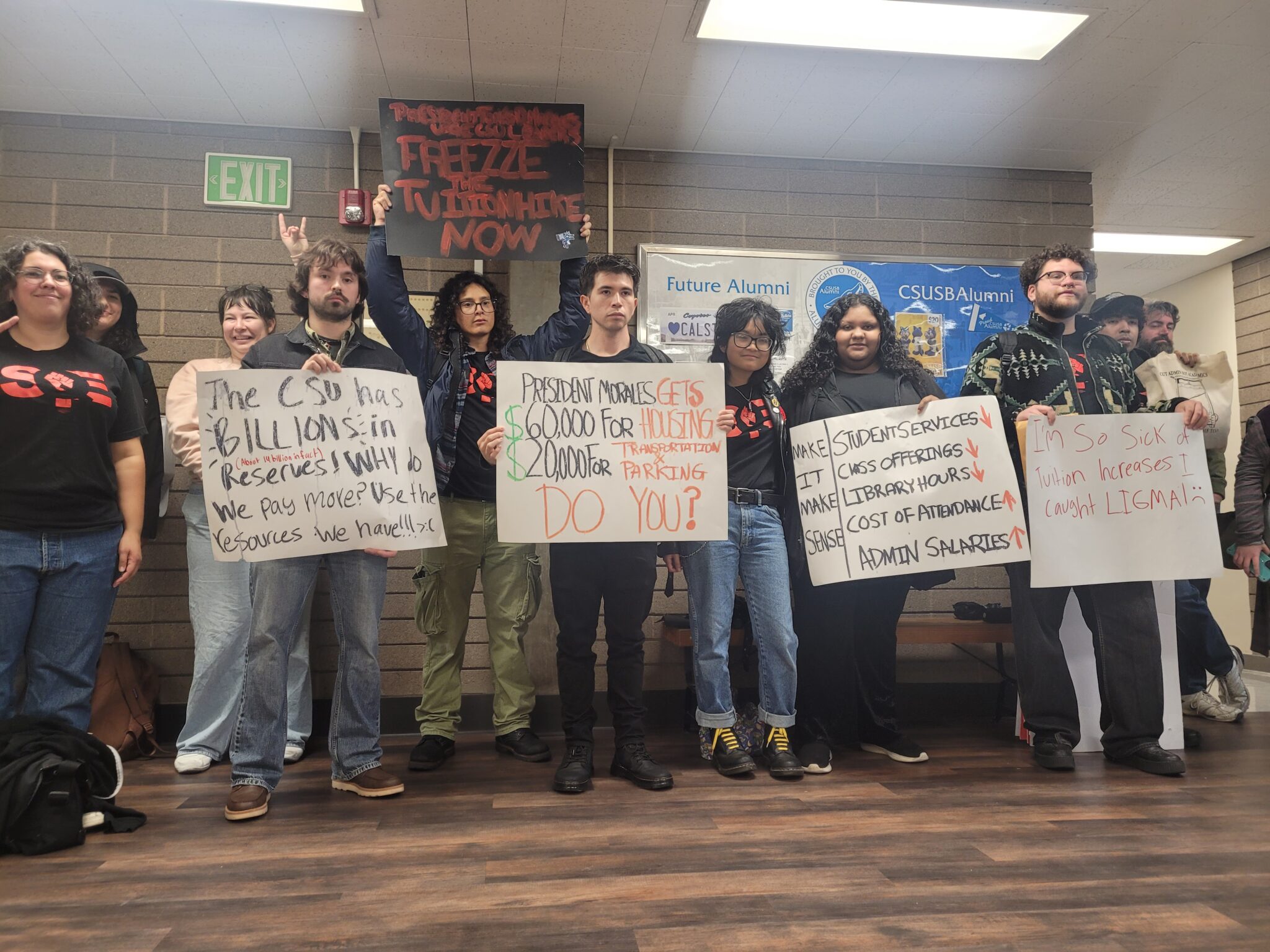 CSUSB Students Protest 6% Annual Tuition Hike, March on President’s Office