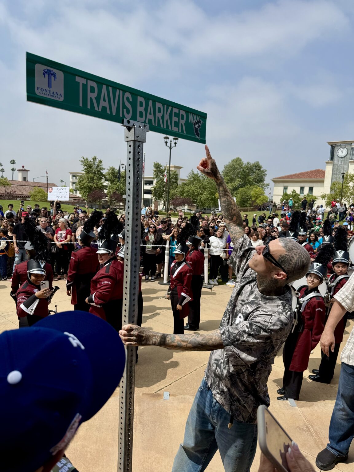 Travis Barker Drums With FoHi Band, Receives Key to City